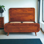 Curved Chestnut Double Bed